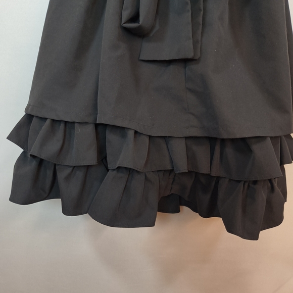 Women's Black Layered Lace-Up Goth Lolita Dress , Size XL - Picture 5 of 10